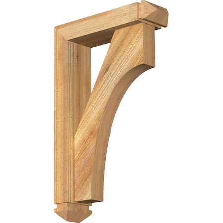 Westlake Arts And Crafts Rough Sawn Bracket W/ Offset Brace, Western Red Cedar, 4W X 14D X 22H